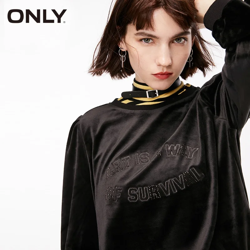 Только бархатные Стразы с буквенным принтом толстовки длинными рукавами |