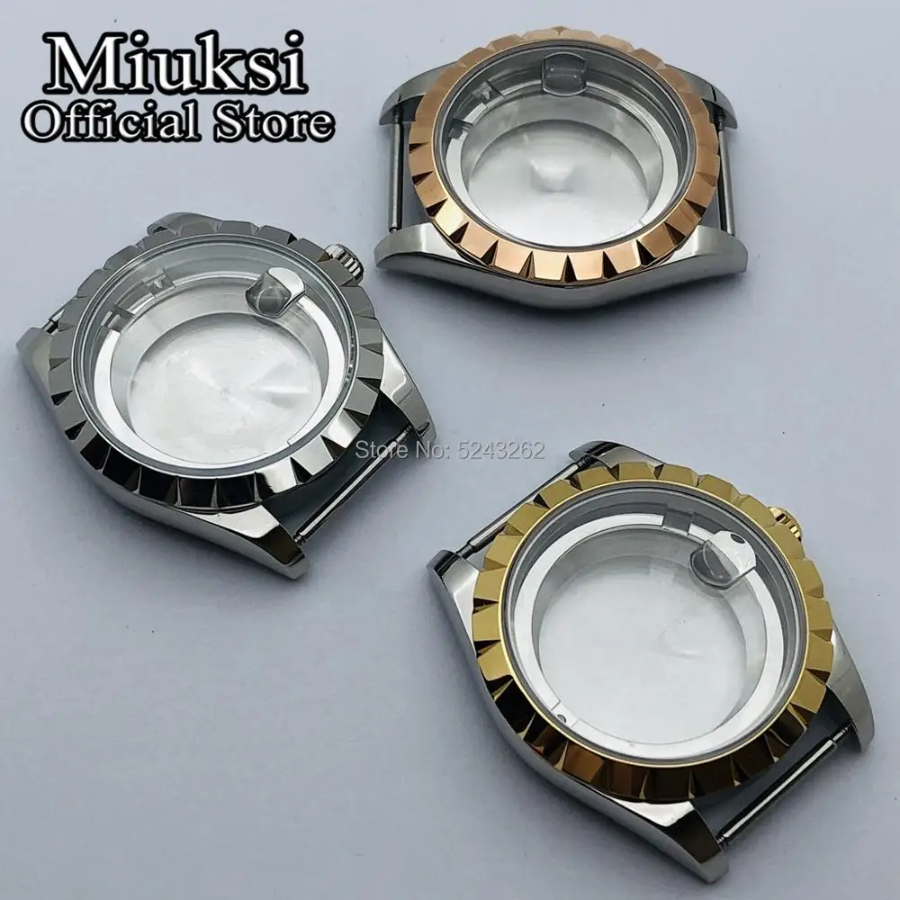 Miuksi 39mm watch case sapphire glass fit ETA 2836 Miyota 8205 8215 821A Mingzhu DG 2813 3804 Seagull ST1612 movement | Наручные часы