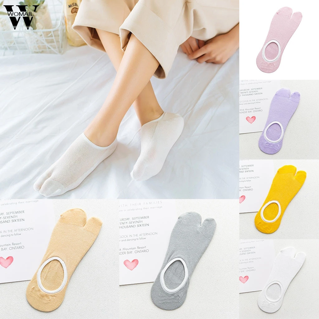 Носки из бамбукового волокна черные белые носки с пальцами двумя мужские и