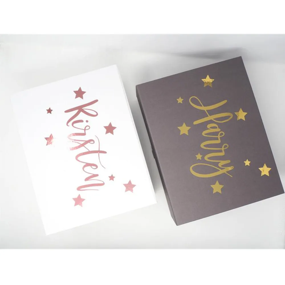 Фольгированная Золотая Подарочная коробка на день рождения персонализированные