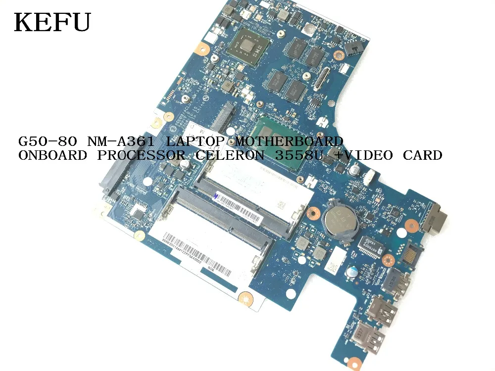 KEFU доступны ACLU3/ACLU4 NM-A361 для LENOVO G50-80 Материнская плата ноутбука встроенный процессор 3558U+ видеокарта(Квалифицированный ОК