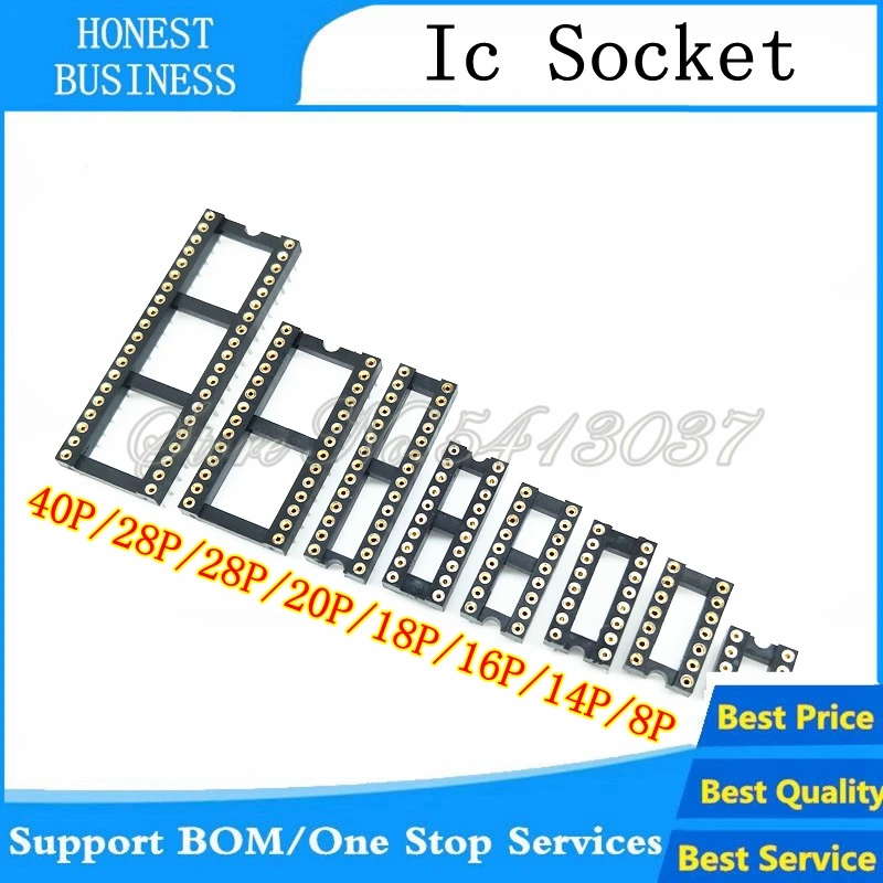 10 шт. круглое отверстие IC разъем DIP 6 8 14 16 18 20 24 28 контактный DIP6 DIP14 DIP16 DIP18 DIP20 DIP24 DIP28