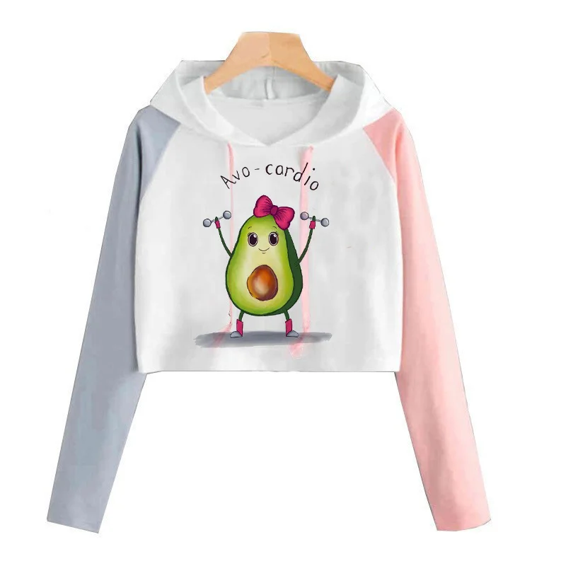 Женская толстовка с капюшоном авокадо забавная мультяшная модная графическим