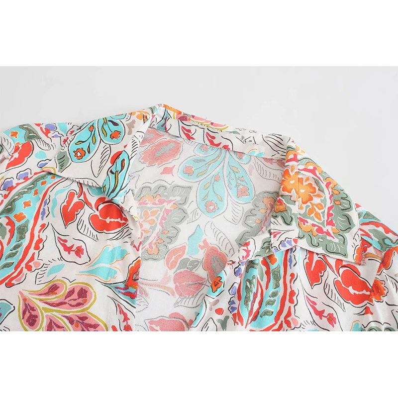 

WXWT Za 2021 Autumn Women Print Blouse Long Sleeve Chic Female Office Lady Shirt Blusas Femininas OZZ1164