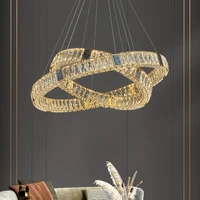 postmodern crystal chandelier living room dining room bedroom lamp home atmosphere ring villa light luxury simple lamp