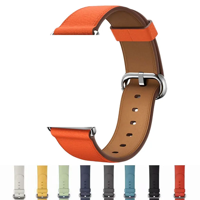 Ремешок кожаный для Apple Watch 4/5/6/SE 38 мм 40 мужской/женский браслет наручных часов iwatch