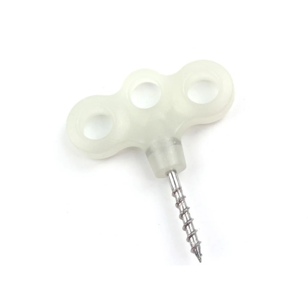 

5pcs Tent Screw Pegs Outdoor Tight Light Three-eye Screw on the Camping Deck Nail Thread Stainless Steel Tent Nails