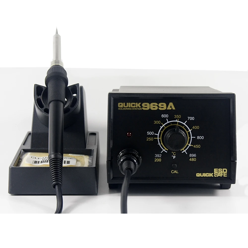 QUICK 969A temperature control soldering station adjustable temperature thermostat electric iron 60W motherboard
