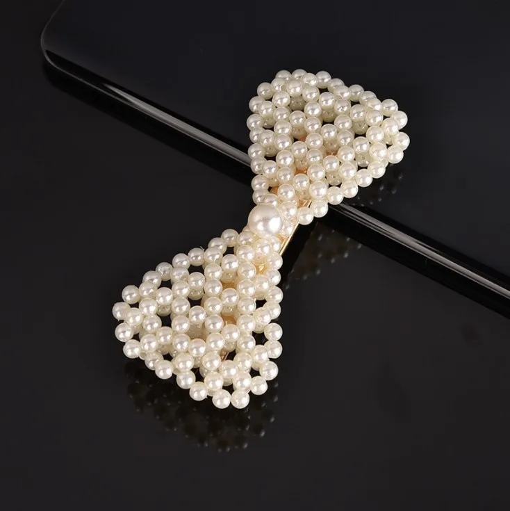 Bowknot 1(8.7cm) Элегантные жемчужные заколки для волос для женщин и девочек, металлическая заколка-палочка, Шпилька для волос, Золотая ручная работа, корейский дизайн, аксессуары для укладки волос - Цвет: Bowknot 1(8.7cm)