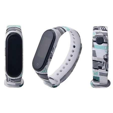 Mi band 3 4 ремешок Камуфляжный силиконовый универсальный ремешок для Xiaomi mi Band 4 3 band 4 Band 3 браслет с мультяшным принтом из ТПУ - Цвет: Multi-pattern