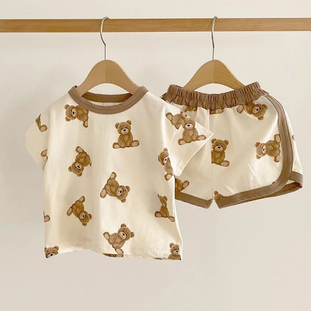 

V-TREE 2pcs Summer Clothing Sets Baby Girls Boys Cotton Short Sleeve T-shirt Short Pants Casual Cartoon Baby Clothes Sets 1-3Y