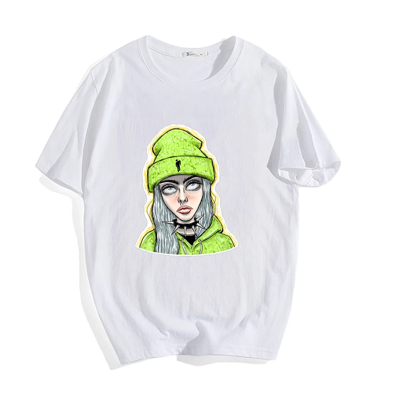 T-shirt 16 Крутая футболка унисекс, Повседневная футболка Billie Eilish, летние модные хлопковые футболки для подростков, Harajuku, футболки с короткими рукавами - Цвет: T-shirt 16