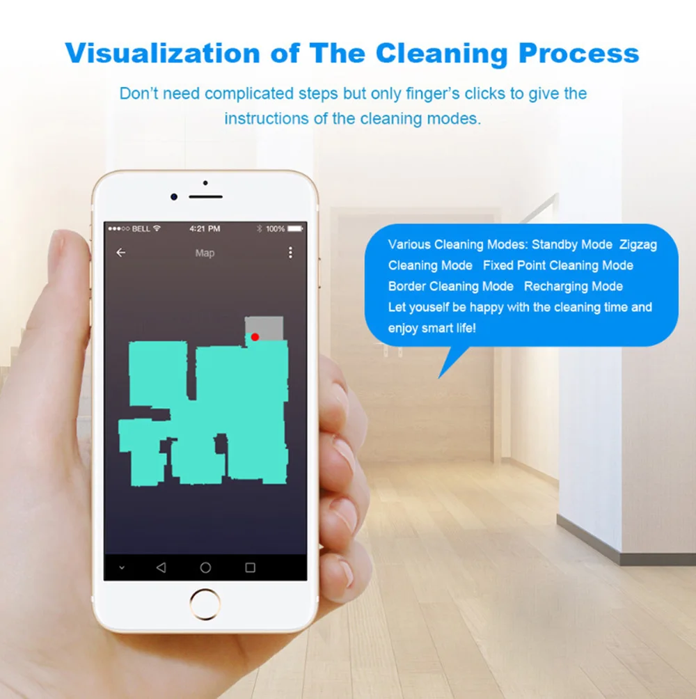 Робот-пылесос навигация по карте всасывание 3000 па умная память отображение карты