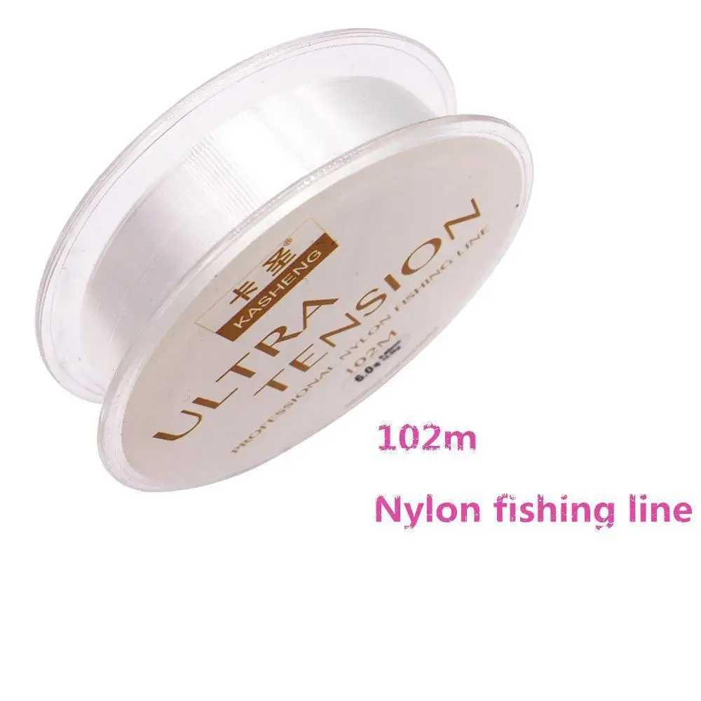 

102 м нейлоновая рыболовная леска, Прозрачная Шелковая рыболовная леска, прочная нейлоновая рыболовная леска