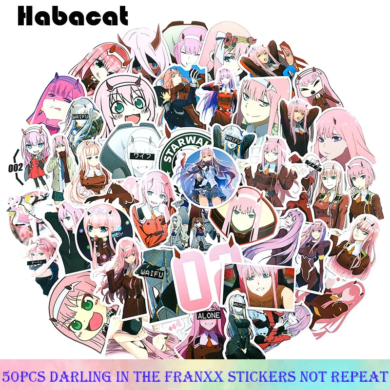 50 шт./компл. аниме Дарлинг в FRANXX стикер s для мотоцикла багаж - Цена: 172.56