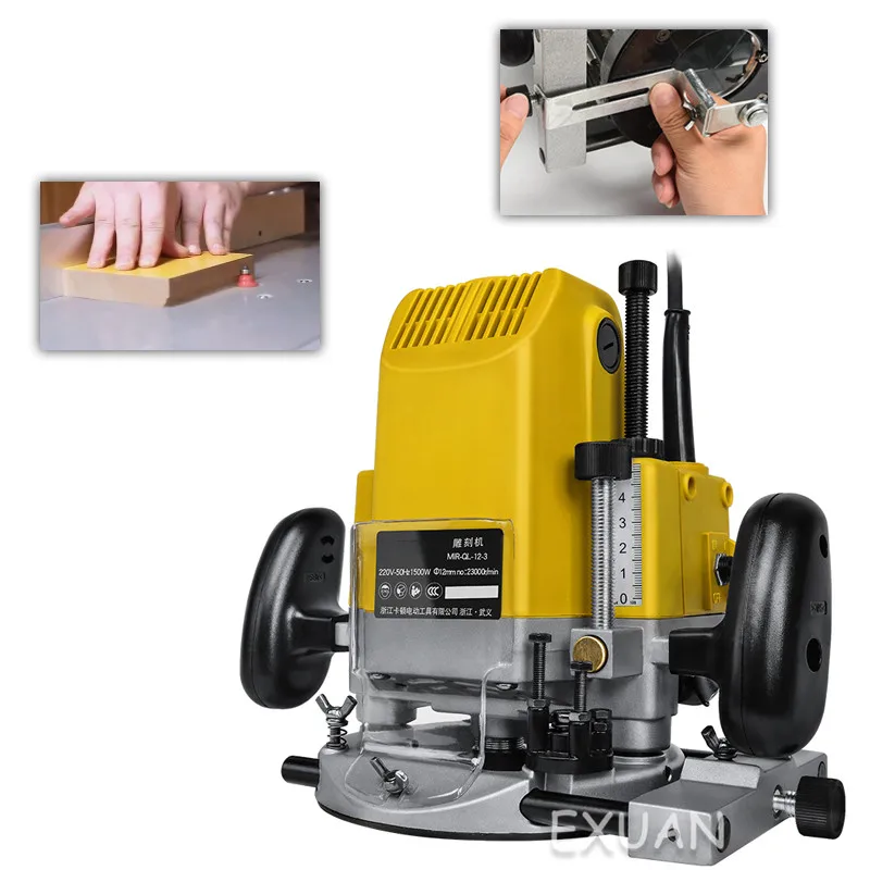 1500W Woodworking Trimming Machine Power Tools Wood Milling Engraving Slotting Trimming Core Drilling Wood Milling Machine
