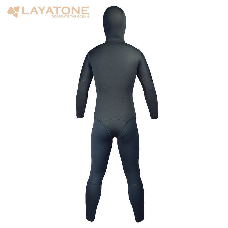 LayaTone 7 мм Неопреновая Балаклава Гидрокостюмы Подводное плавание с аквалангом; Подводная охота Сноркелинг охотничий костюм зимний купальник из 2 частей сплит шапка мокрый костюм