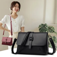 luxury trendy shoulder bags for women lychee pattern crossbody bag quality soft leather messenger bag ladies small flap handbags