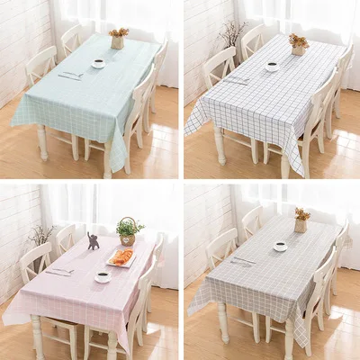 

Nordic Style PVC Desk Cloth Rectangle Simple Tablecloth Waterproof Wipe Covers Washable Mat Outdoor Picnic Household Decor
