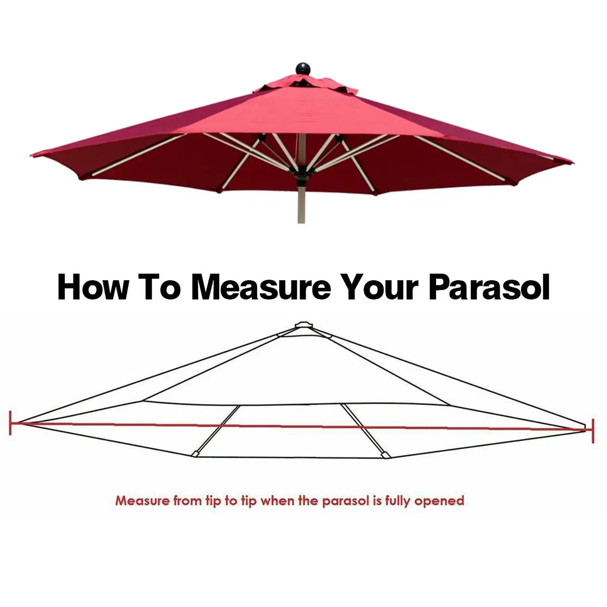 

2.7M 6/8 Arm Garden Parasol Canopy Cover Waterproof Anti UV Outdoor Patio Awning Umbrella Cover Canopy Only Canopy No Bracket