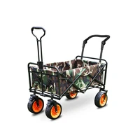 folding collapsible wagon outdoor camping garden cart with cargo net table top retractable handle beach wagon shopping