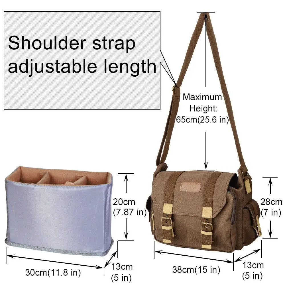 dslr camera shoulder bag canvas camera backpack outdoor photo video travel camera protective case for canon nikon sony pentax1 free global shipping