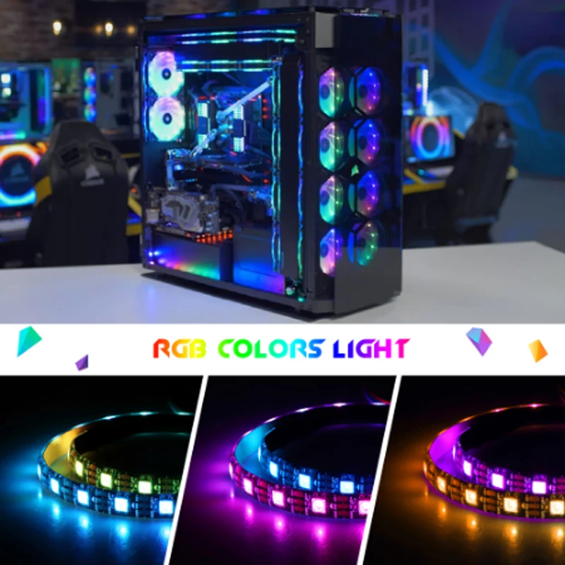 Полноцветная светодиодная лента DC5V WS 2812B pixel RGB чехол для компьютера загрязнение