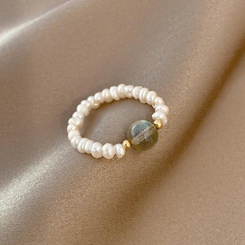 

New irregular pearl ring women's trendy net red with simple personality opal index finger ring