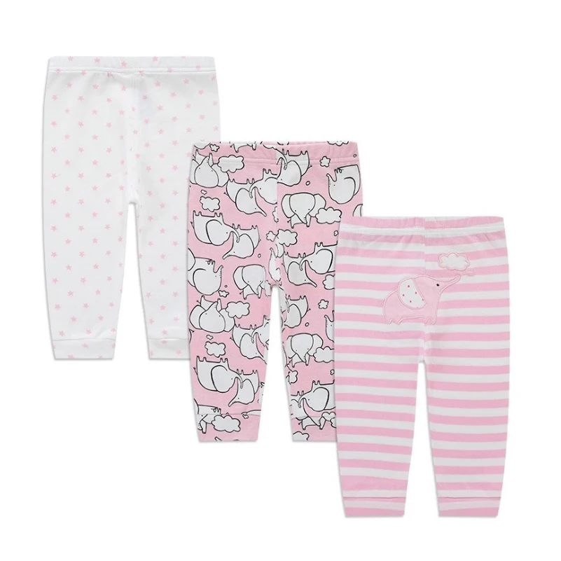 3 шт./лот штаны для малышей от 0 до 36 месяцев 100% хлопок с разноцветным вышитым