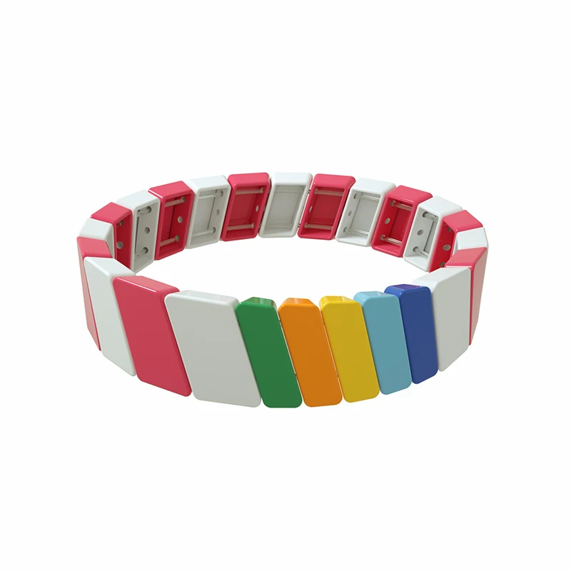 Геометрический квадратный браслет Мияки Радужный Браслет с бусинами подарок для