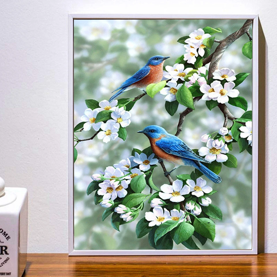 Алмазная картина птицы зима цветок сливы мозаика Продажа Цветы хобби и рукоделие