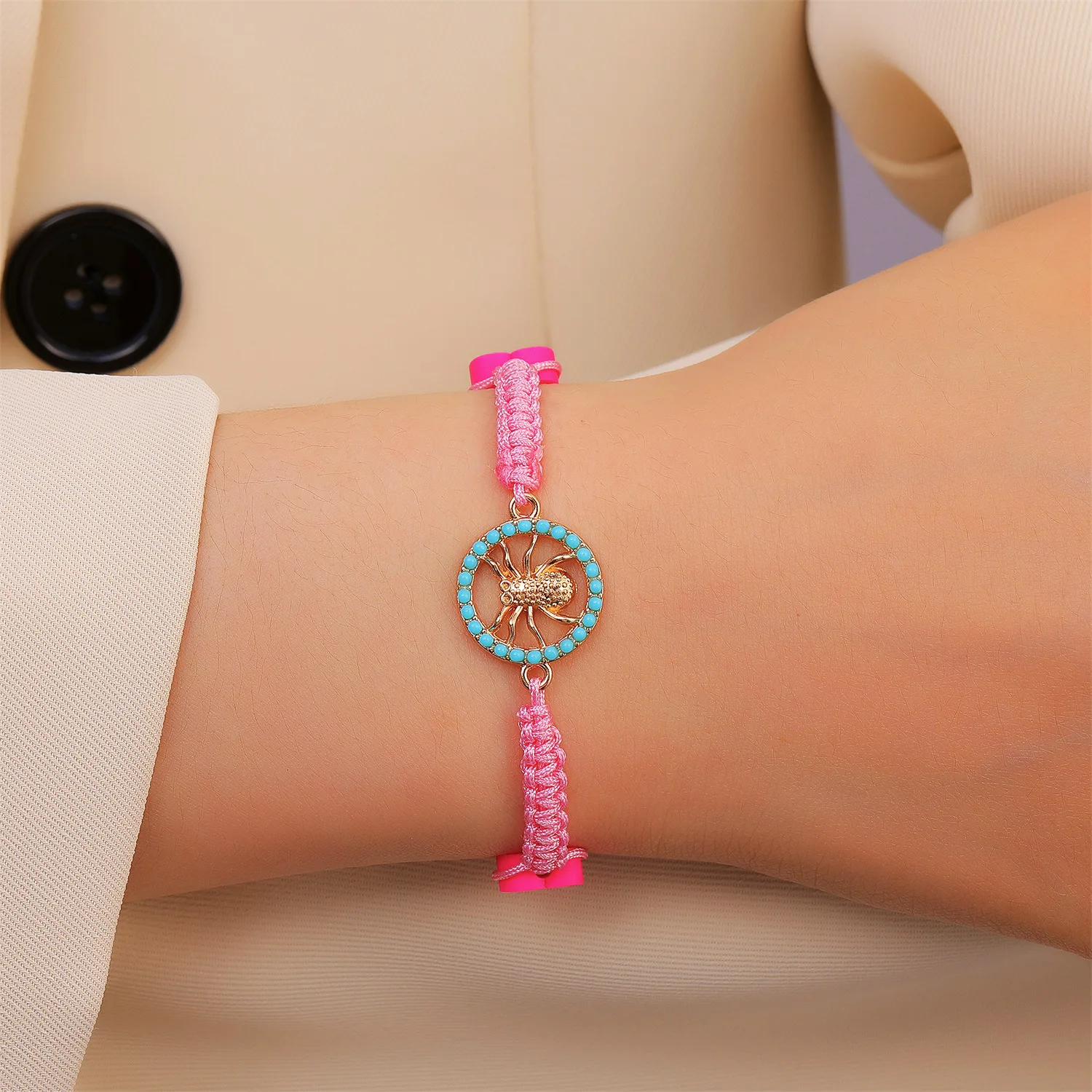 

Ins Wind Insect Flower Bangle Bracelet Hand-woven Hand Rope Simple DIY Accessories Bracelets for Women Charm Bracelet Jewelry