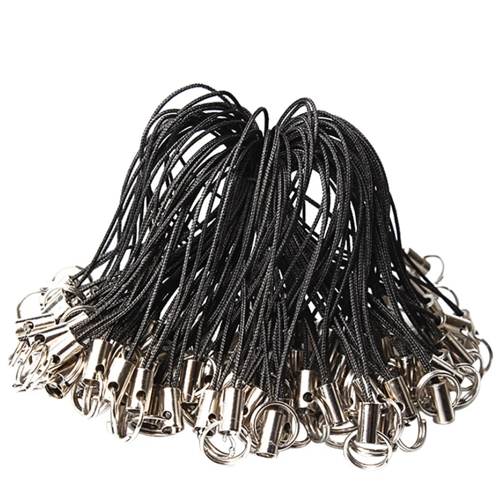 Besegad 100 шт. DIY Ювелирные изделия сотовый телефон шнур ремешок с кольцом Подвески