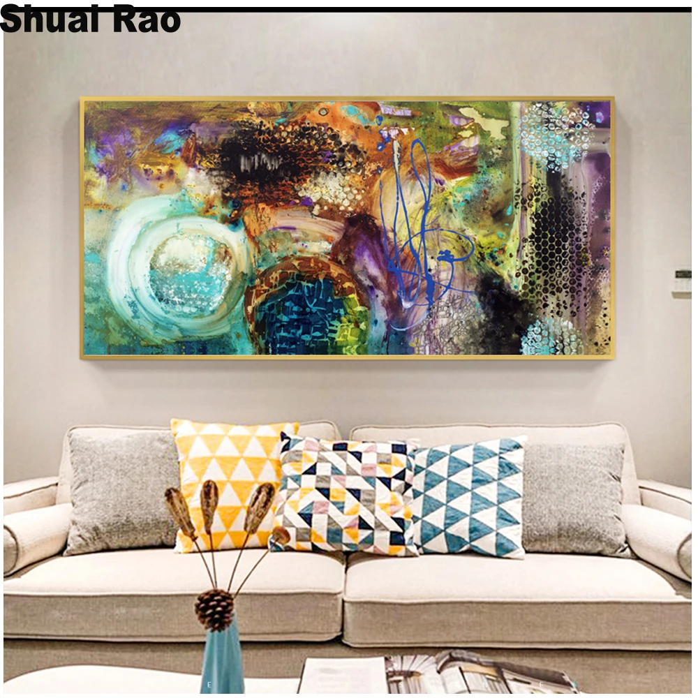 Алмазная картина с абстрактным цветным облаком полная квадратная/круглая