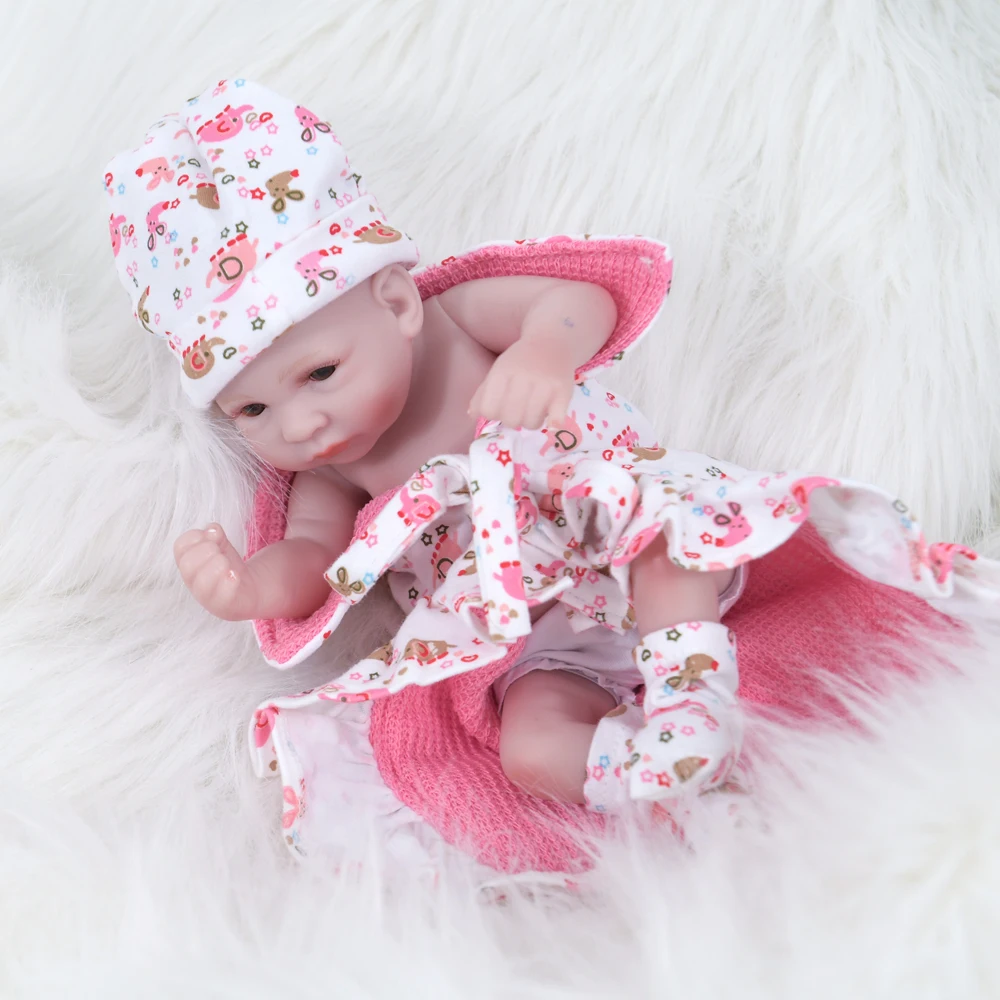 10&quot Tiny Lovely Doll Lifelike Bebe Reborn Baby Dolls 25CM Full Silicone Vinyl Newborn Babies Toy Kids Birthday Christmas Gifts | Игрушки