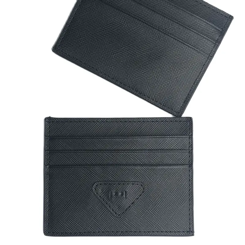 

New Popular Wallet Men's And Woman's Black 6-Slot Saffiano Leather Card Holder 2MC223