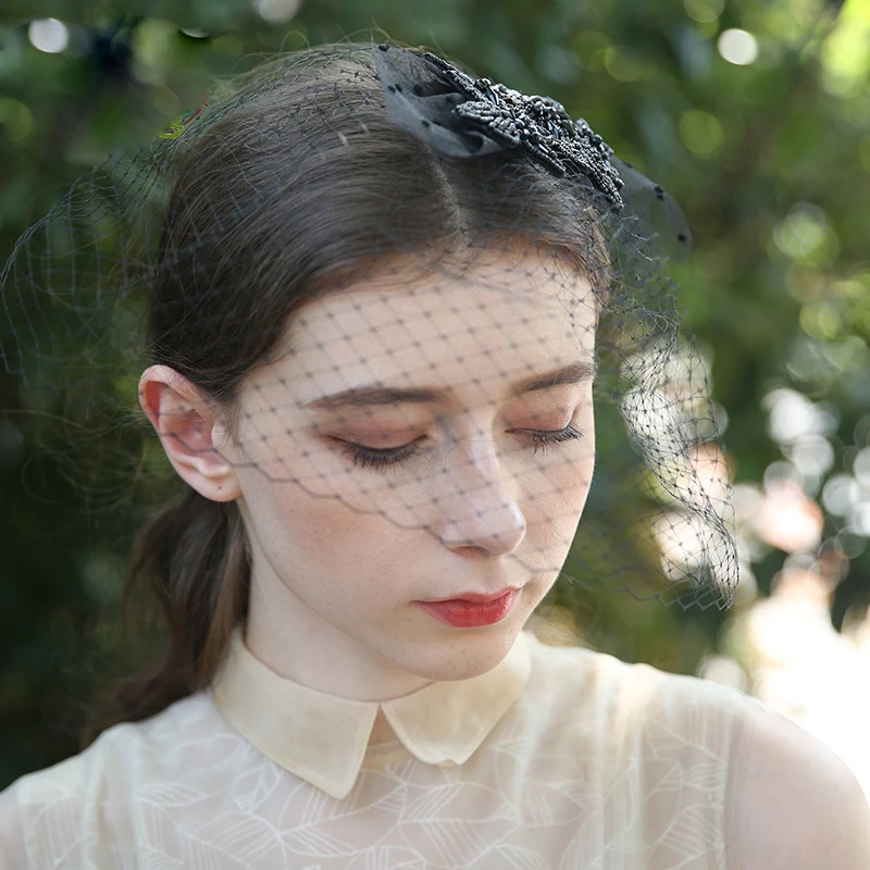 Фата невесты черная Готическая с бисером в клетку 2020 | Свадьбы и торжества