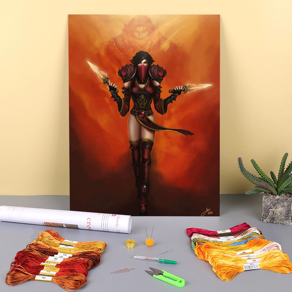 

Водорастворимый холст World Of Warcraft с принтом, 11CT, узоры для вышивки крестиком, вышивка DMC нитями, спицы для вязания ручной работы