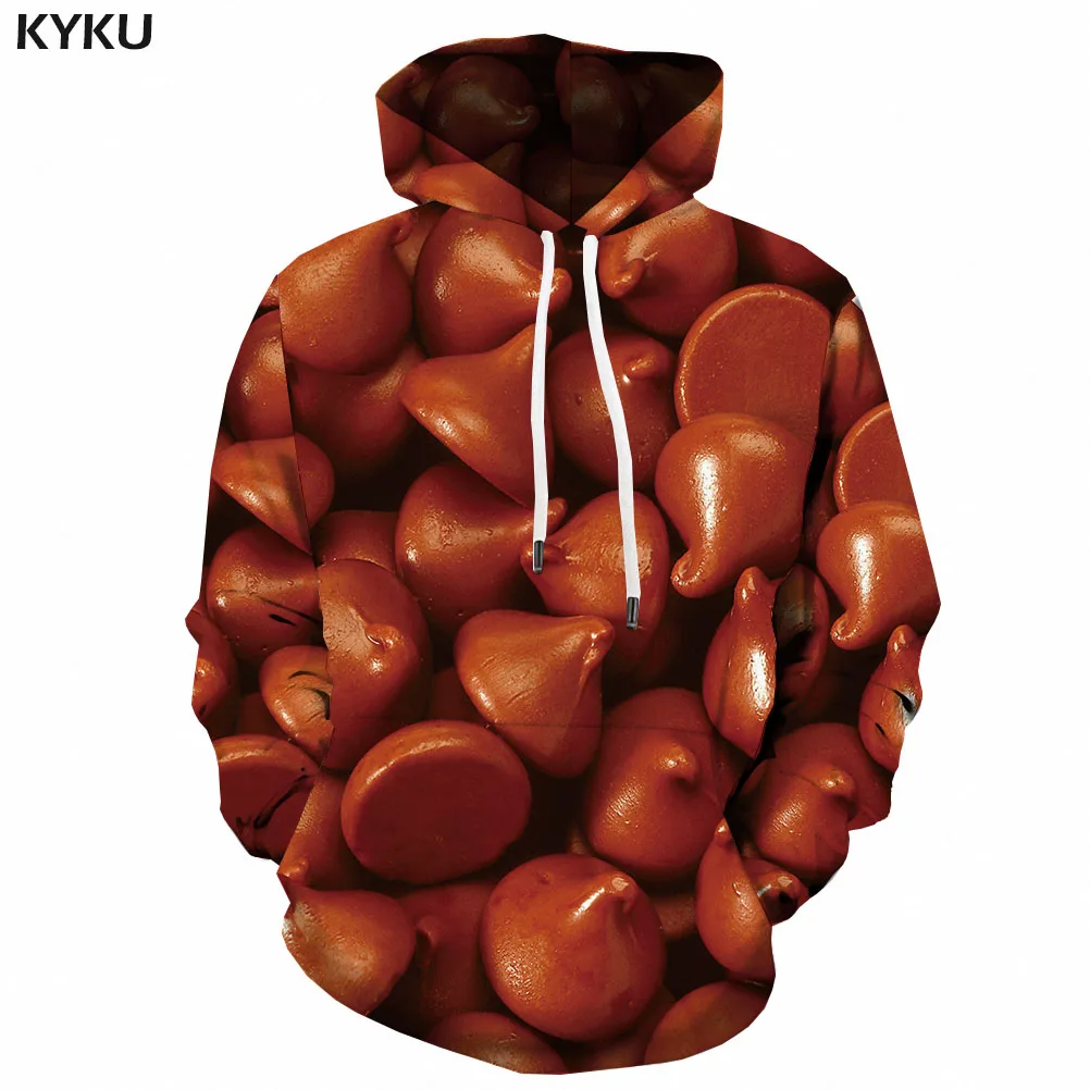 3d толстовки Мужская толстовка для отдыха с капюшоном принтом шоколада аниме