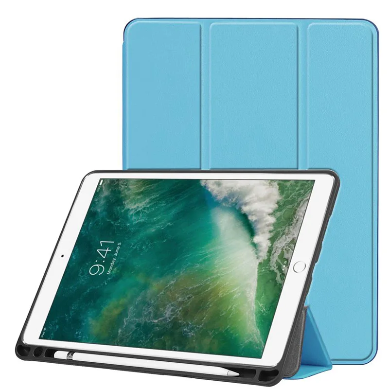 

Чехол для iPad Air 3 10,5 2019, умный чехол со слотом для ручки, подставка, мягкая задняя крышка, телефон 2017, Автоматический Режим сна/пробуждения + пл...