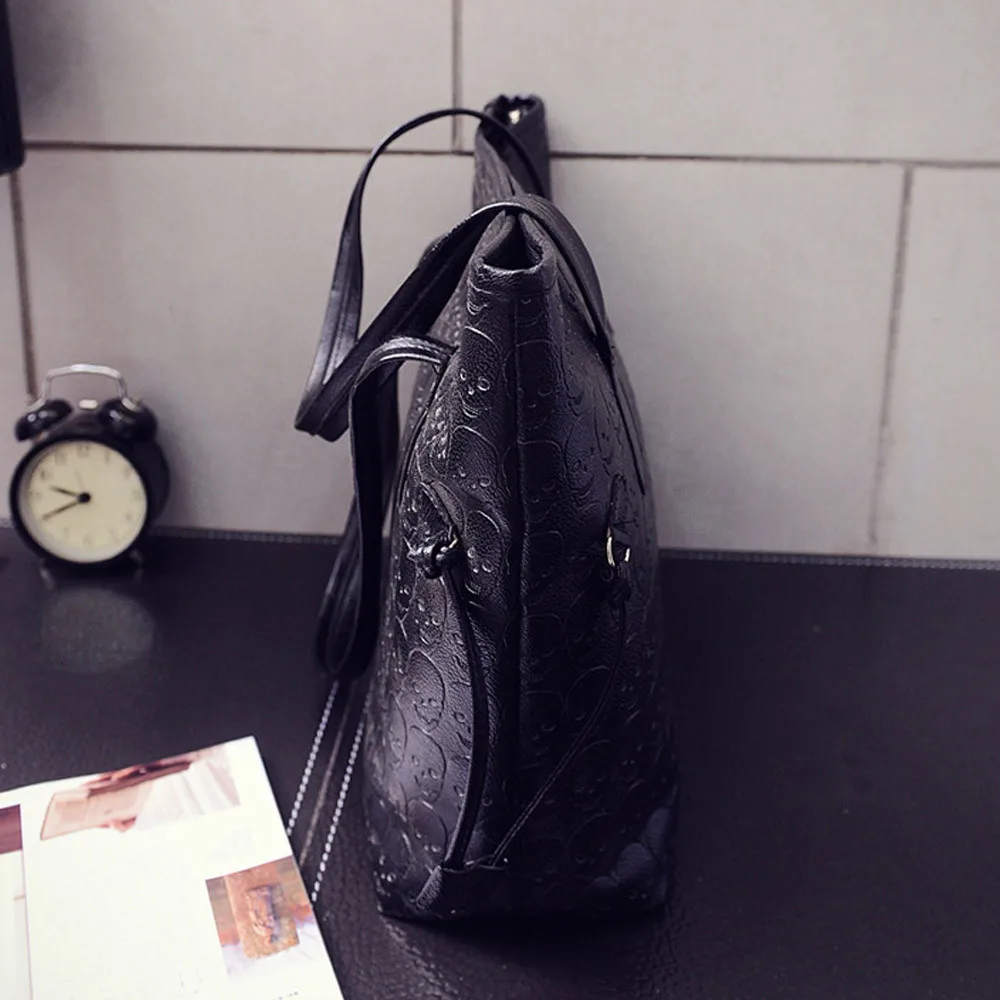 

Durable Handbags Women Fashion Handbag Retro Skeleton Embossing Shoulder Bag Large Tote Purse carteras mujer de hombroy bolsos