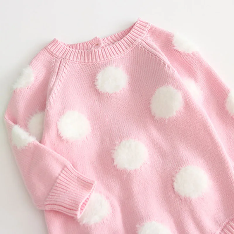 

Baby Girl's knit Bodysuit Long Sleeve Knitted Flocking Bodysuit Baby Princess Triangle Jumpsuit Toddler Autumn Winter Clothing