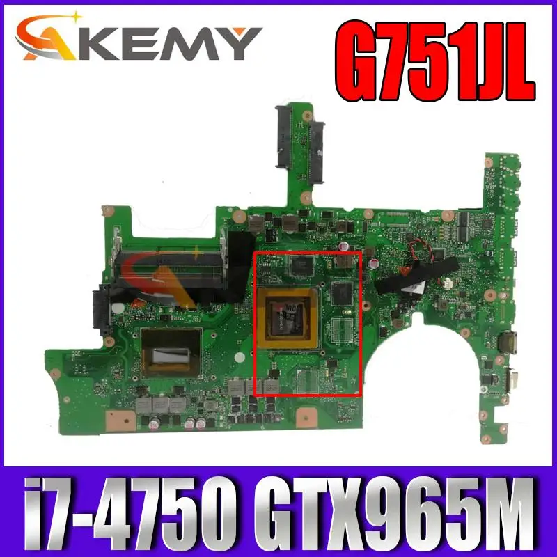 

G751JL с процессором i7-4750 GTX965M материнская плата REV2.0 для ASUS G751J G751JL Материнская плата ноутбука протестирована Бесплатная доставка 90NB0890-R02000