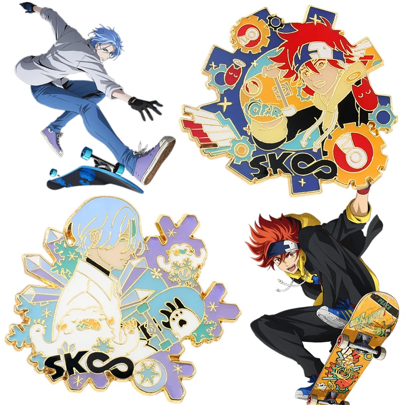 

SK∞ SK8 The Infinity Kyan REKI SNOW Langa Hasegawa Ranga Cosplay Props Metal Badge Pin Alloy Brooch Christmas Present