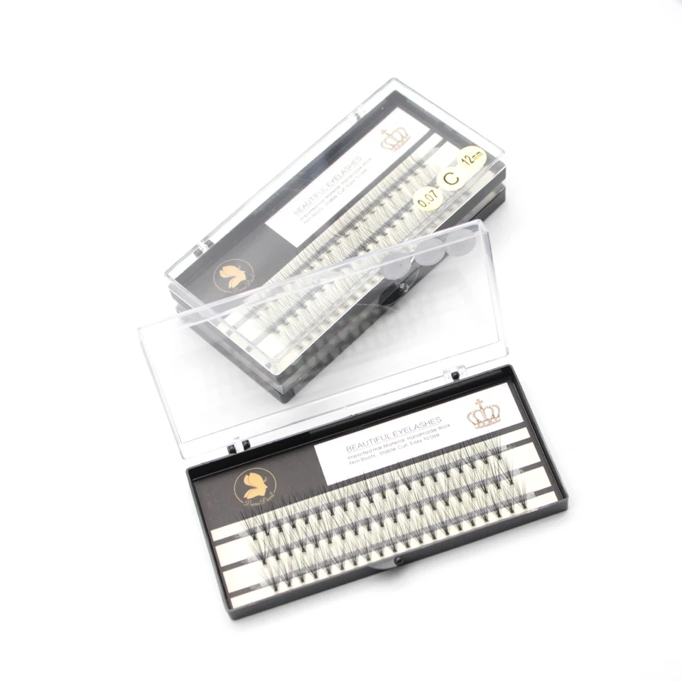 Кластерные ресницы для наращивания натуральные длинные черные синтетические