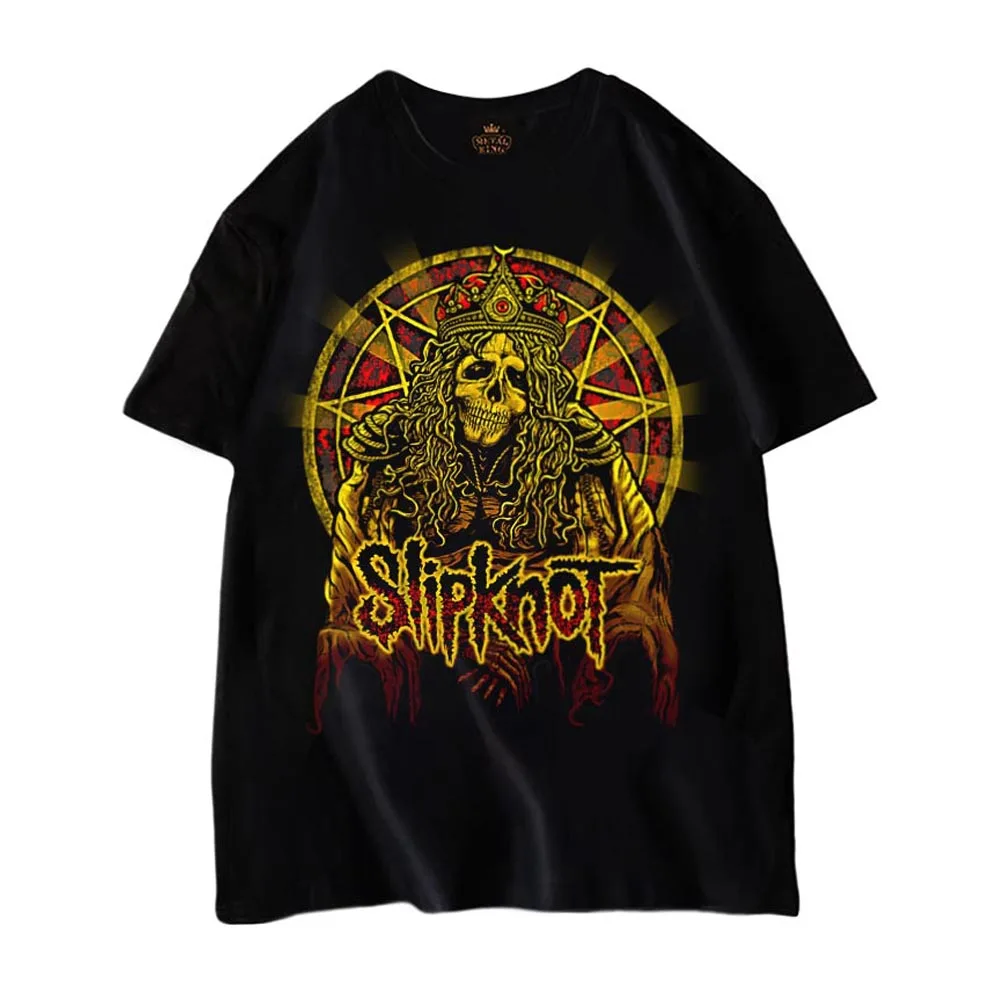 Футболка Мужская/Женская хлопковая топ с принтом рок группы Slipknot черная уличная