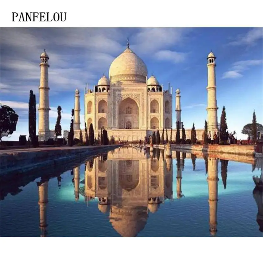 5D сделай сам круглая алмазная живопись тадж махал наборы для алмазной вышивки
