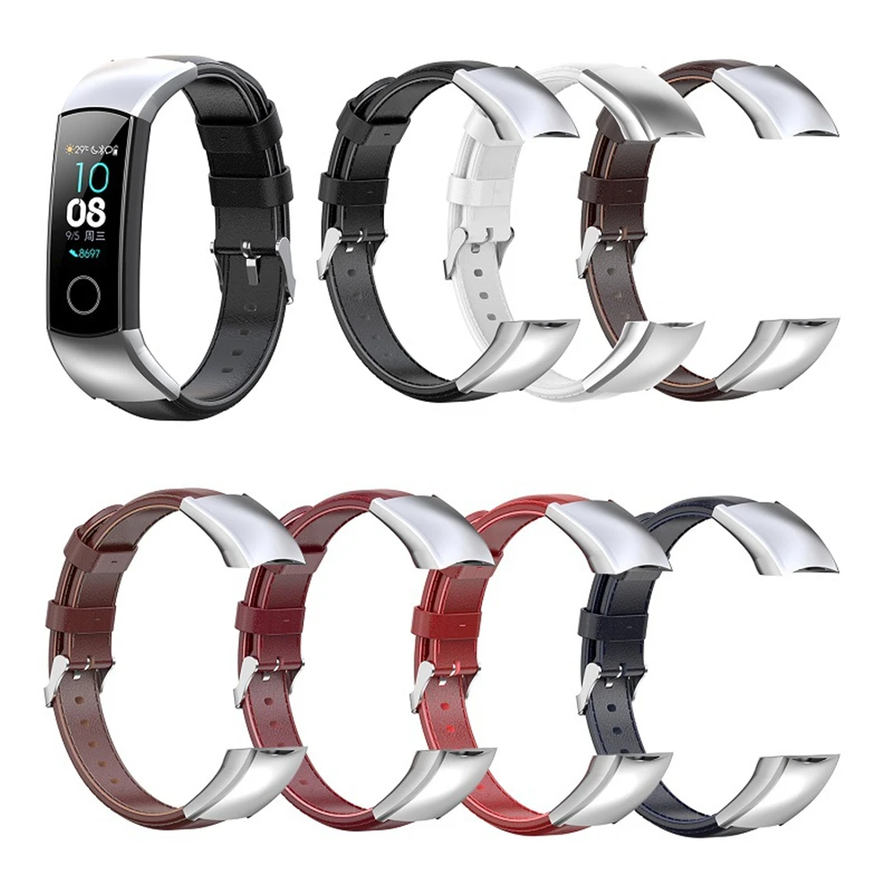 Масляный восковой кожаный ремешок для часов Huawei Honor Band 5/4ENC Standard Edition CRS-B19/CRS-B19S