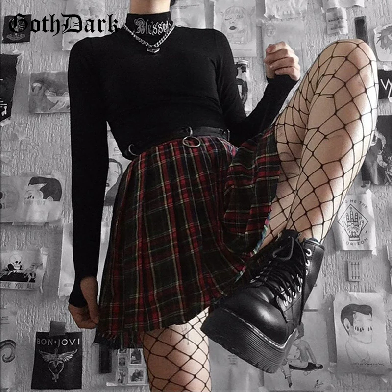 Женская футболка с высоким воротником Goth Dark черная Готическая в стиле