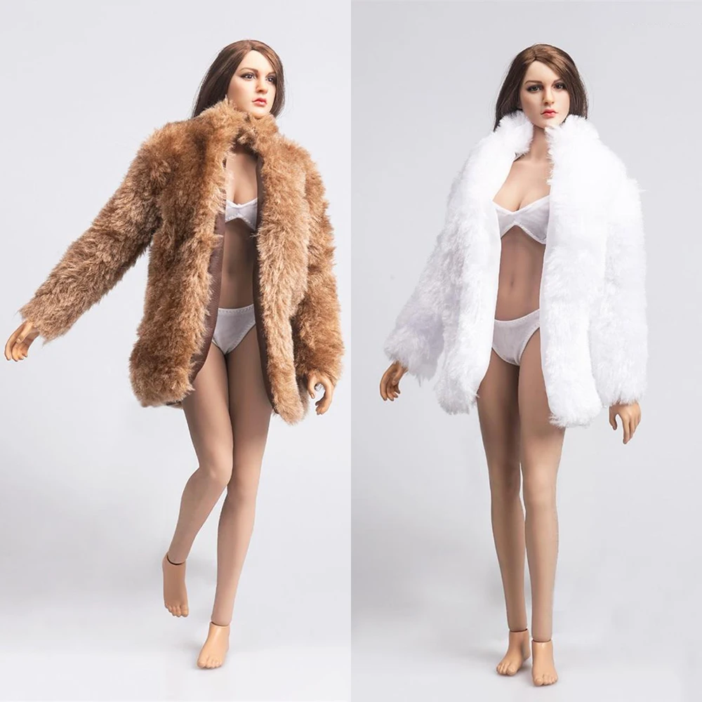 

1/6 Scale TYM103 Women's Elegant and Sexy Short Coat with Warm Imitation Rabbit Fur Coat for 12 Inch Action Figure